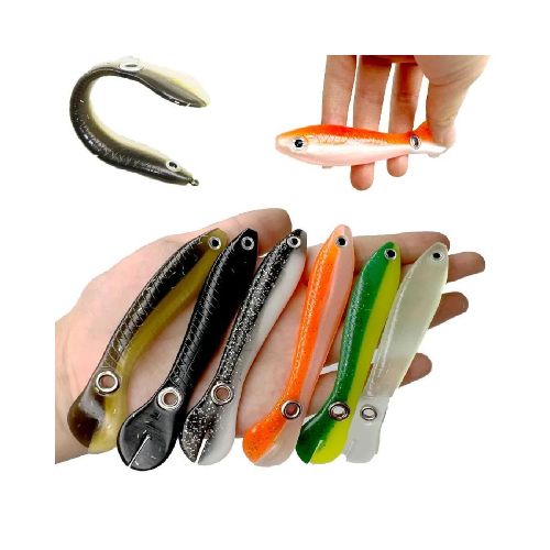 Set de 5 Señuelos Flexibles De Silicona Para Pesca  