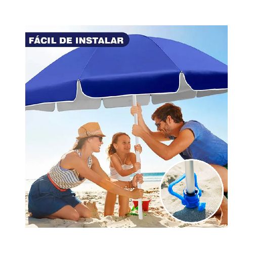 Sombrilla de Playa 2,2m con Protección UV Calidad Superior  