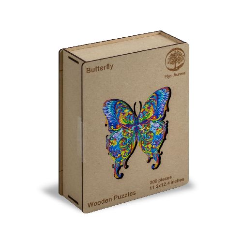 Puzzle de Madera de 200 Piezas Diseño Mariposa  