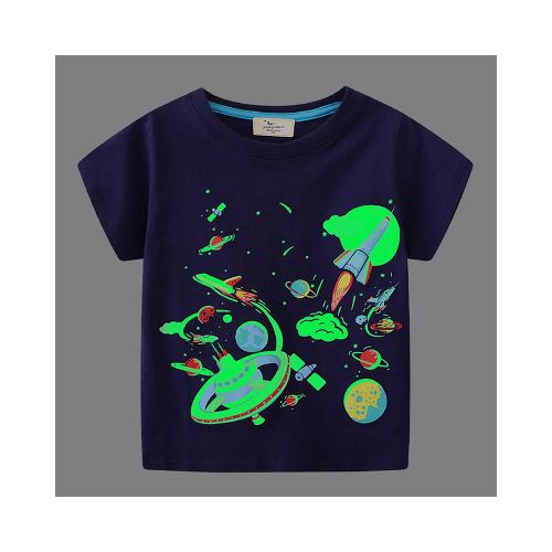 Camiseta Luminosa Diseño Espacio para Niño  