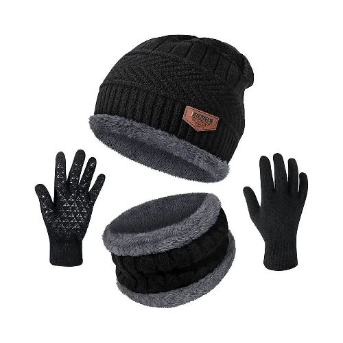 Set de Gorro, Guantes y Bufanda en Lana  