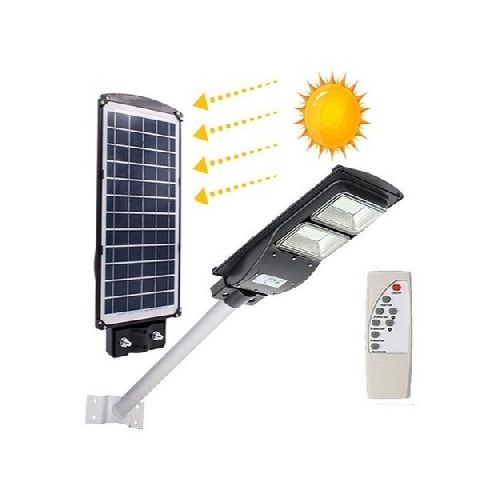 Foco Solar Led 60w Exterior C/ Sensor Y Control+ Brazo Metal  