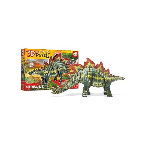 Puzzle Dinosaurio Stegosaurus 3d Rompecabezas Educa Niños — Atrix