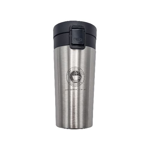 Vaso Térmico 380ml C/ Tapa Abre Facil Cafe Te Agua Y+ - Variante Color Plateado — Atrix