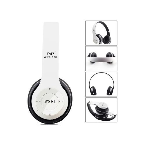 Auriculares Manos Libres Bluetooth Mp3 Radio Fm Sd Calidad - Variante Color Blanco — Atrix