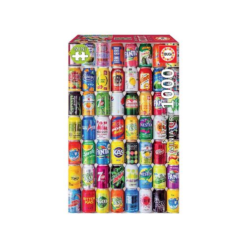 Puzzle Rompecabeza Educa Latas Bebidas Miniatura 1000 Piezas — Atrix