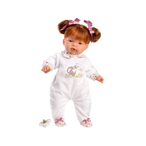 Muñeca Llorens Joelle Pelirroja Pijama 38Cm Bebé Realista - Variante Modelo Joelle Gatito — Atrix