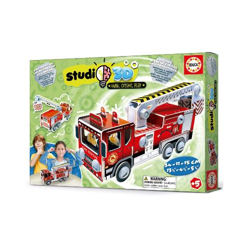 Puzzle Camion De Bomberos 3d Rompecabezas Educa Niños — Atrix