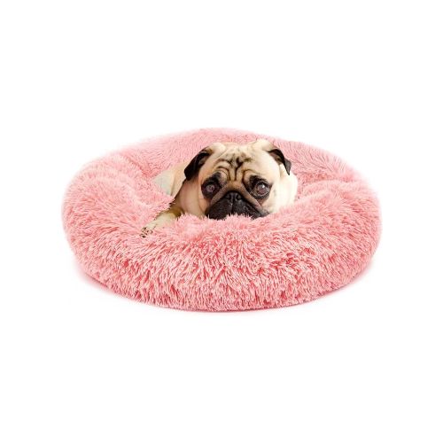 Cucha 80cm Cama Colchon Puff Plush Mascota Antiestress - Color Variante Rosa — Atrix