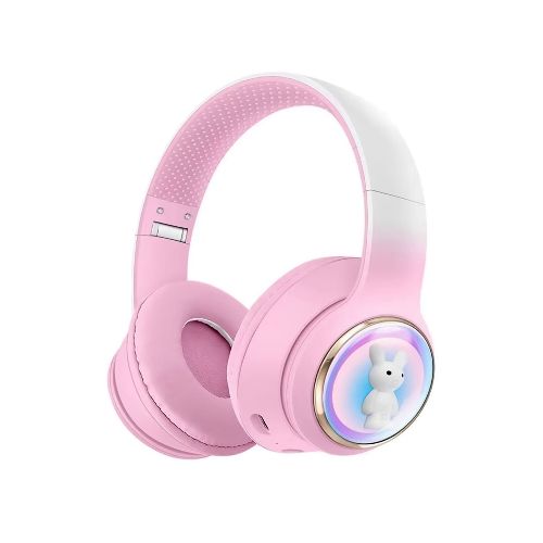 Auriculares Bluetooth Inalambricos Infantiles Rgb Conejo Mic - Variante Color Rosa — Atrix