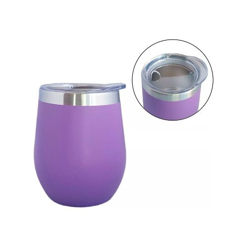 Mate Vaso Térmico 230ml Con Tapa Acero Inoxidable Calidad - Color Variante Violeta — Atrix