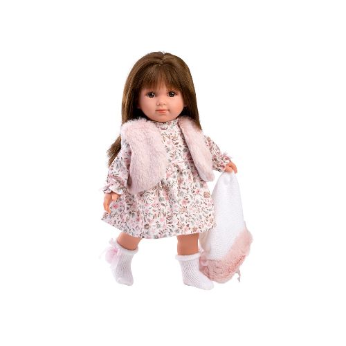 Muñeca Llorens Bebota Sara Chaleco Peludo Capucha Vestido - Variante Modelo Sara — Atrix