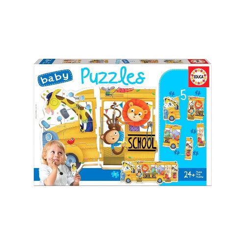 Set Puzzle Bus Escolar Animales Rompecabezas Didactico Educa — Atrix