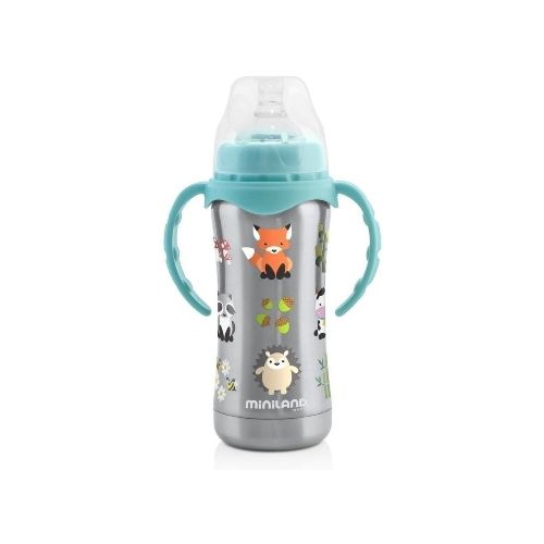 Botella Bebé Térmica Acero Inoxidable Tetina 180ml Miniland — Atrix