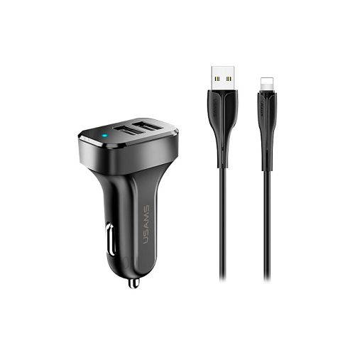 Cargador Para Auto Ficha 2 Usb Cable Lightning 2,1a Usams — Atrix