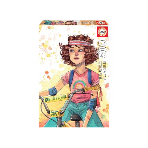 Puzzle Rompecabeza Educa Chica Bici Esther Gili 500 Piezas — Atrix