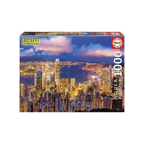 Puzzle Rompecabeza Educa Paisaje Hong Kong Neon 1000 Piezas — Atrix