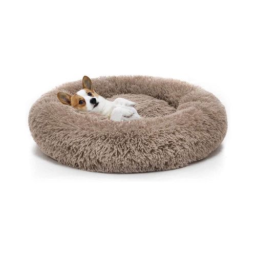 Cucha 80cm Cama Colchon Puff Plush Mascota Antiestress - Color Variante MARRONCLARO — Atrix