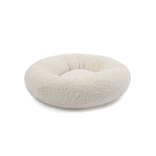 Cama Colchon Perro Gato Grande Redondo Puff Comodo 60 Cm - Variante Color Blanco — Atrix