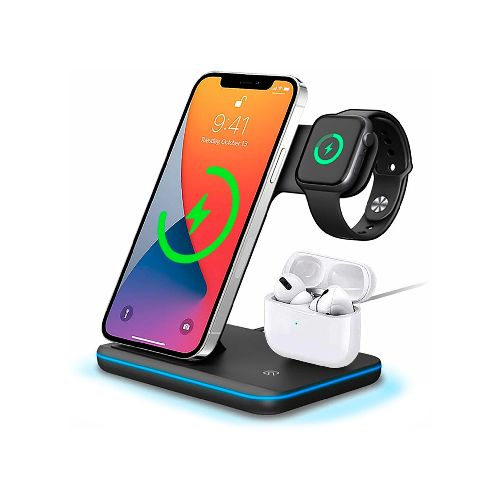 Estacion De Carga iPhone Apple Watch AirPods Carga Rapida - Color Variante Negro — Atrix