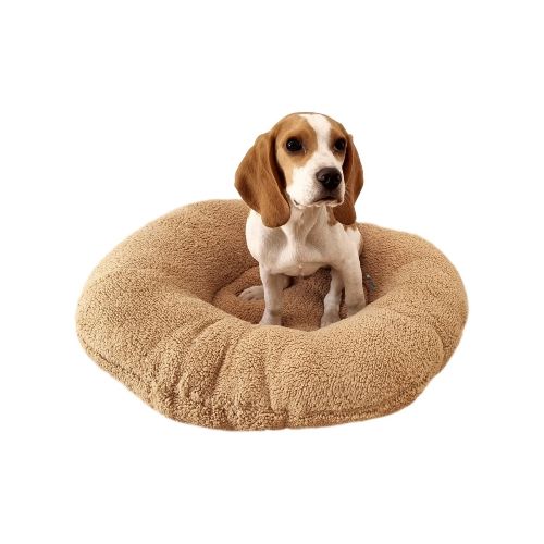 Cama Colchon Perro Gato Grande Redondo Puff Comodo 70 Cm - Color Variante Beige — Atrix