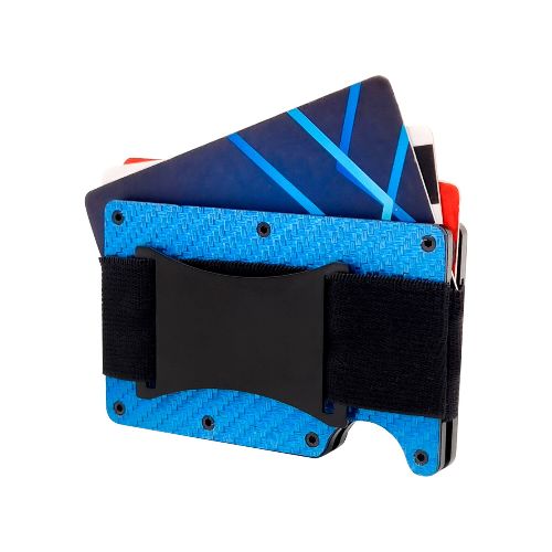 Billetera Tarjetero Bloqueo Rfid Anti Clonación Calidad - Variante Color Azul Labrado — Atrix