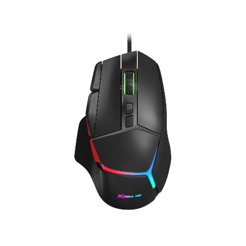 Mouse Gamer Xtrike Me De Juego Cableado USB Luz RGB 8000 DPI - Variante Color Negro  Xtrike-Me