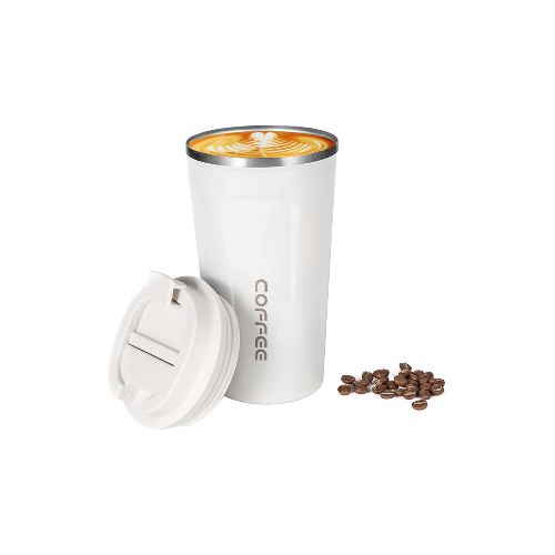 Vaso Térmico Coffee Mug 510 Ml Con Tapa Café Té Taza Jarra - Variante Color Blanco — Atrix