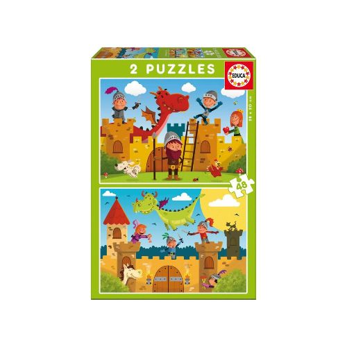 Set Puzzle Dragones Princesas Rompecabezas Castillo Educa — Atrix