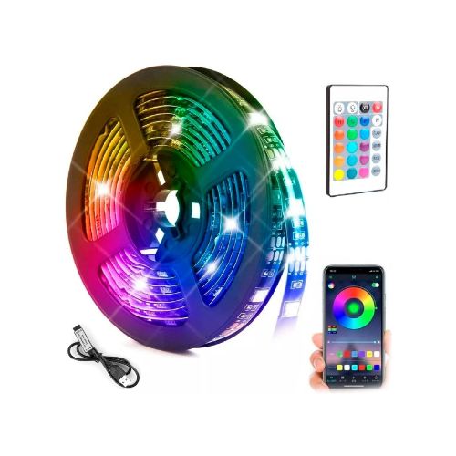 Cinta Luces Led Tira Rgb 5050 3m Bluetooth + Control Rem — Atrix