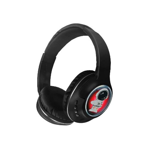 Auriculares Bluetooth Inalambricos Infantiles Rgb Astronauta - Variante Color Negro — Atrix