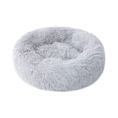 Cucha 80cm Cama Colchon Puff Plush Mascota Antiestress - Color Variante Gris Claro — Atrix