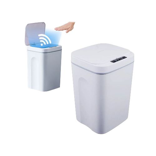 Papelera Cesto Basura Automatica 16l Basurero Sensor - Color Variante Blanco — Atrix