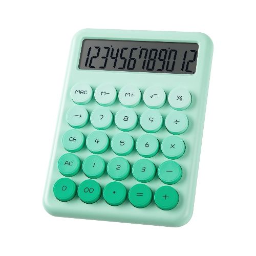 Calculadora Escritorio 12 Dígitos Funciones Números Escolar - Color Variante Verde — Atrix