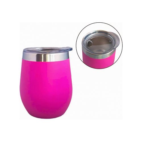 Mate Vaso Térmico 230ml Con Tapa Acero Inoxidable Calidad - Color Variante Fucsia — Atrix