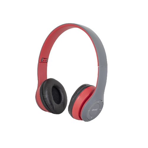 Auriculares Manos Libres Bluetooth Mp3 Radio Fm Sd Calidad - Variante Color Rojo Gris — Atrix