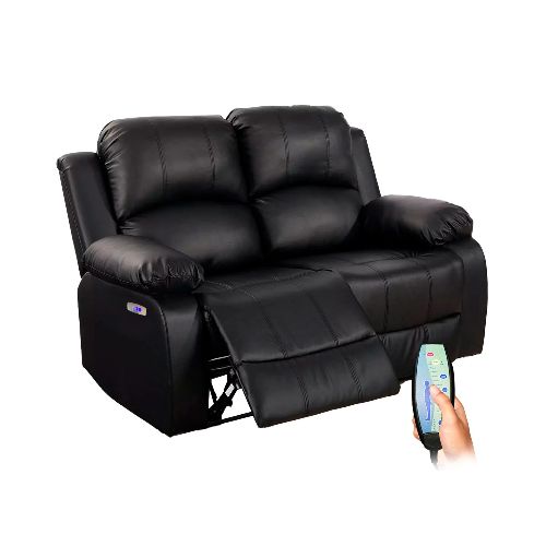 Sofá Sillón 2 Cuerpos Reclinable Masajeador Electrico Living - Color Variante Negro — Atrix