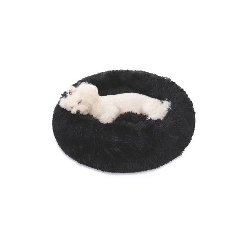 Cucha 80cm Cama Colchon Puff Plush Mascota Antiestress - Variante Color Negro — Atrix