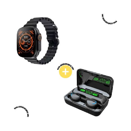 Smartwatch T900 Ultra 2 + Auriculares Inalámbricos F9  