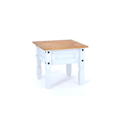 Mesa de living lateral - Linea mexicana - Blanco — Rustico Hogar