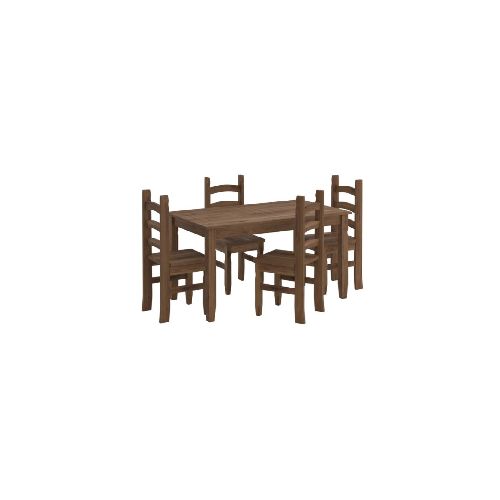 Juego De Comedor 4 Sillas - Corona - Madera - Oscuro — Rustico Hogar