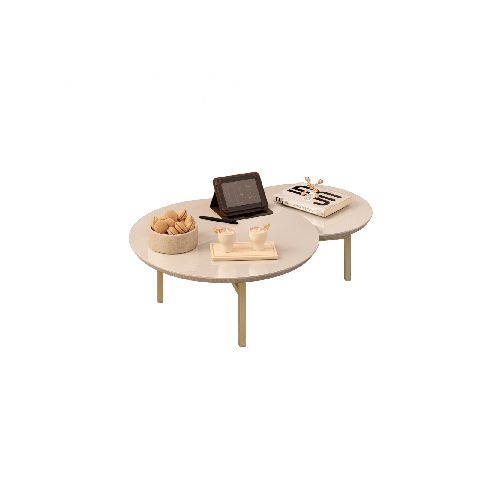 Mesa De Living MDF y Metal - Charlote - Blanco — Rustico Hogar