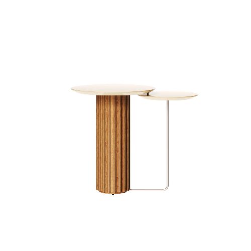 Mesa de Arrime Doble - Side Living - Linea Manhattan - Blanco/Blanco — Rustico Hogar