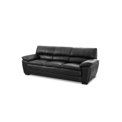 Sillón %100 Cuero - 3 Cuerpos - Premium - Negro — Rustico Hogar