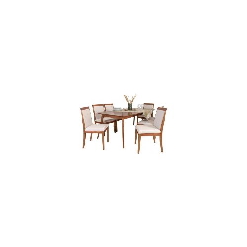 JUEGO DE COMEDOR - MADERA NATURAL- BEIGE LUNA — Rustico Hogar