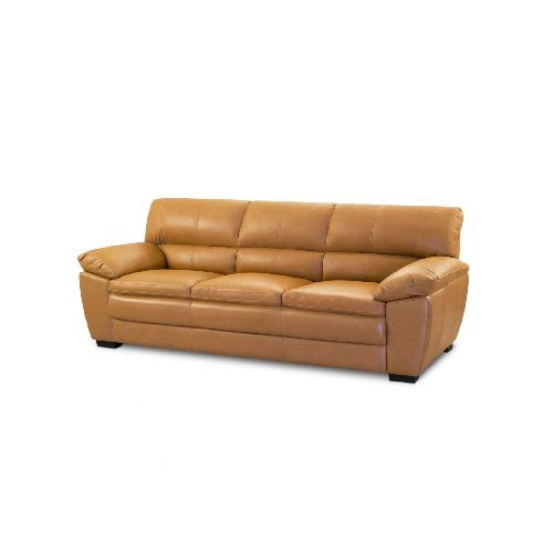 Sillón %100 Cuero - 3 Cuerpos - Premium - Camel — Rustico Hogar