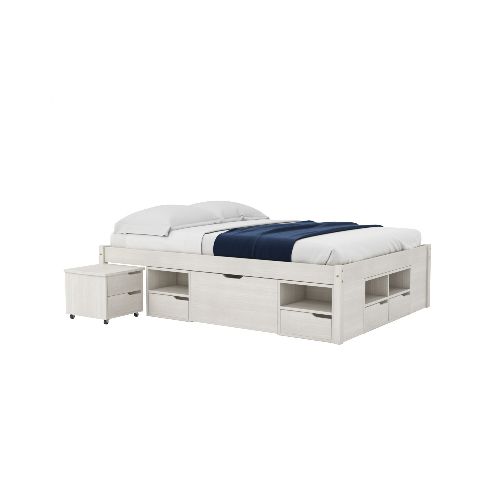 Cama 2 plazas con Cajones - Charme - Linea Funcional - Blanco — Rustico Hogar