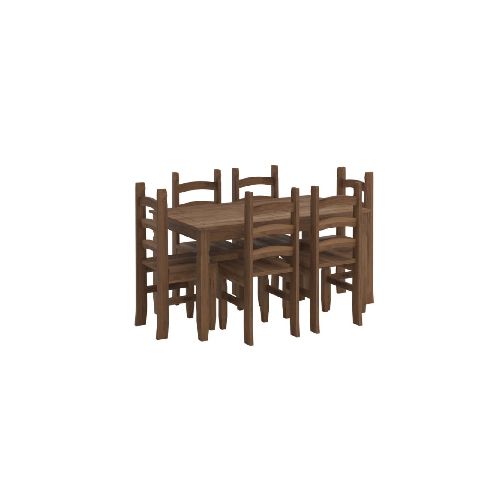 Juego De Comedor 6 Sillas - Corona - Madera - Oscuro — Rustico Hogar