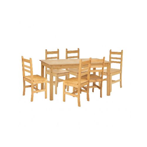 Juego De Comedor Lucia 6 Sillas - Madera - Natural — Rustico Hogar