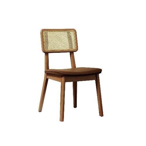 Silla de Comedor Classic - Línea Manhattan - Tela Bouclé/Cuero sintético — Rustico Hogar